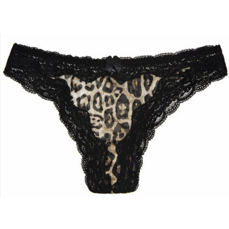 100%Silk women Underwear Leopard PANTIES high quality Sexy LACE ladies thong G-string TANGA calcinha briefs underwear hipster